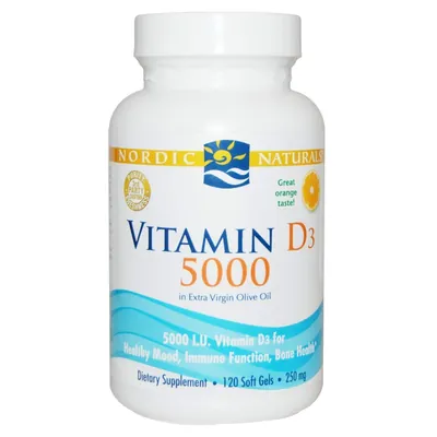 Вітамін D3 Nordic Naturals Vitamin D3 5000 МО апельсин, 120 гелевих капсул