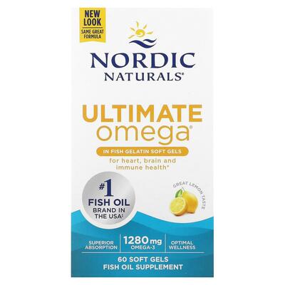Омега Nordic Naturals Ultimate Omega 640 мг, лимон, 60 гелевых капсул