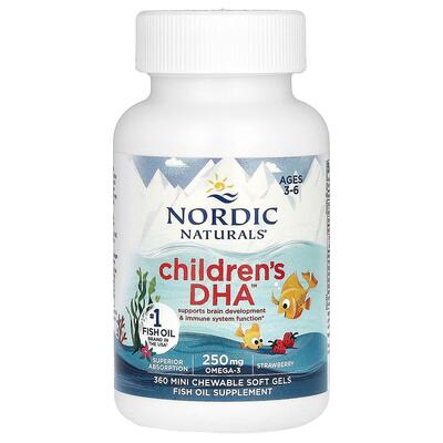 Риб'ячий жир для дітей Nordic Naturals Children's DHA 250 мг, полуниця, міні-капсули м'які №360