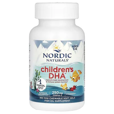 Риб'ячий жир для дітей Nordic Naturals Children's DHA 250 мг, полуниця, міні-капсули м'які №360