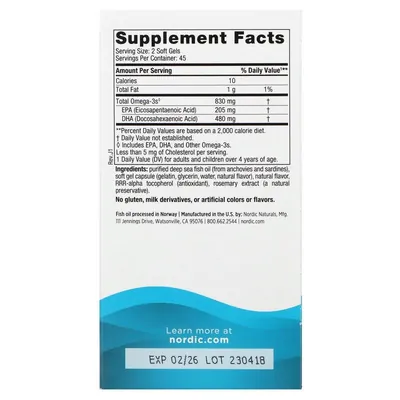 Докозагексаєнова кислота Nordic Naturals DHA 415 мг, полуниця, 90 капсул
