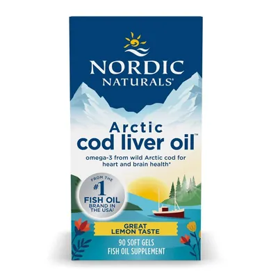 Риб'ячий жир з печінки тріски Nordic Naturals Arctic Cod Liver Oil 1000 мг, лимон, 90 капсул