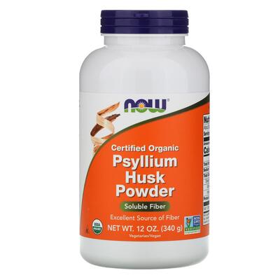 Псилліум (лушпиння насіння подорожника) органічний NOW Psyllium Husk порошок, 340 г