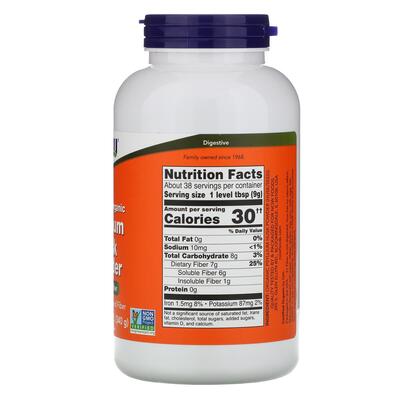 Псилліум (лушпиння насіння подорожника) органічний NOW Psyllium Husk порошок, 340 г