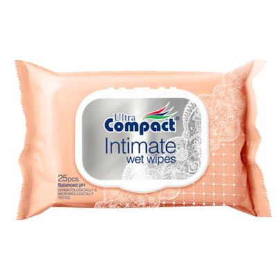 Салфетки влажные Ultra Compact Intim, с клапаном, 25 штук