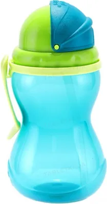 Поїльник Canpol babies 56/113_blu спортивний з обертаючою кришкою і трубочкою синій, 370 мл