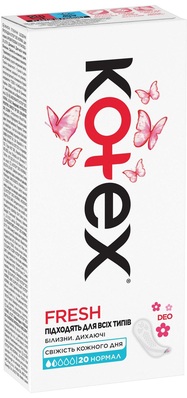 Щоденні гігієнічні прокладки Kotex Fresh Deo нормал, 20 шт