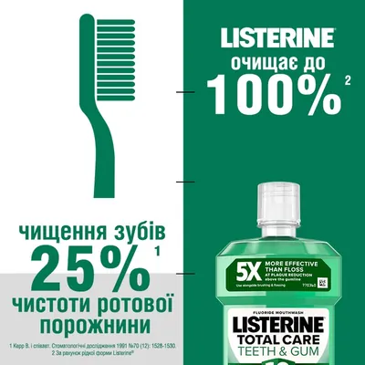 Ополіскувач для порожнини рота Listerine Total Care Teeth & Gum 10-в-1 Догляд за зубами та яснами, 500 мл