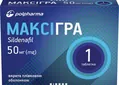 Максігра таблетки, в/плів. обол. по 50 мг №1