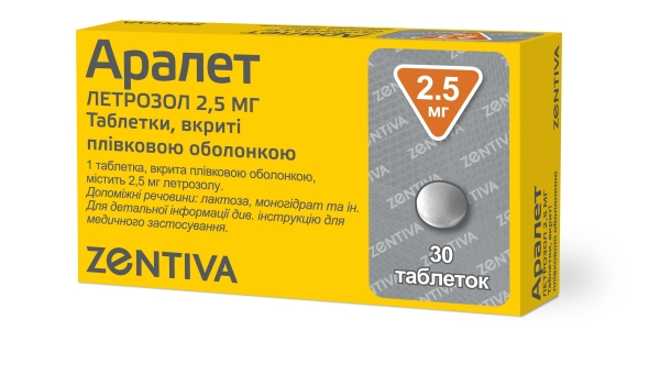 Аралет таблетки, п/плен. обол. по 2.5 мг №30 (10х3)