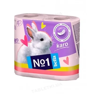 Туалетний папір Bella №1 Karo кольорова, у рулонах, 4 штуки