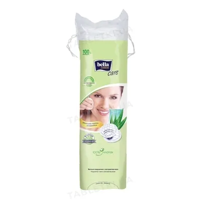 Ватні подушечки Bella Cotton Care з екстрактом алое, 100 штук