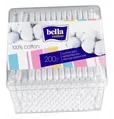 Палички ватні гiгiєнiчні Bella Cotton, пластикова прямокутна упаковка, 200 штук