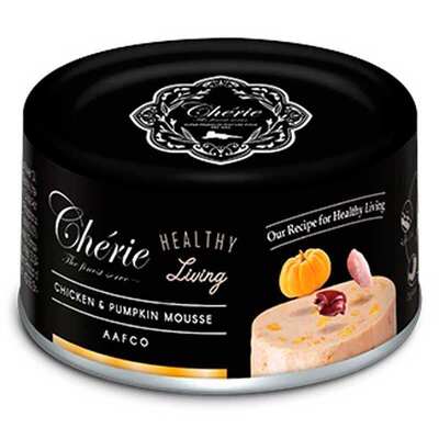 Корм влажный Cherie Healthy Living мусс с курицей и тыквой для взрослых кошек, 80 г