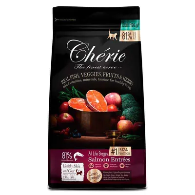 Корм сухий Cherie Healthy Skin and Coat Salmon Entrеes беззерновий з лососем для підтримки здоров'я шкіри та шерсті котів, 400 г