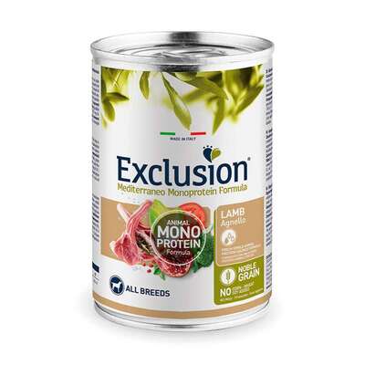 Корм влажный Exclusion Adult Lamb All Breed Консервированный монопротеиновый с ягненком для собак всех пород, 400 г