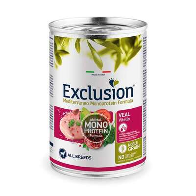 Корм влажный Exclusion Adult Veal All Breed Консервированный монопротеиновый с телятиной для собак всех пород, 400 г