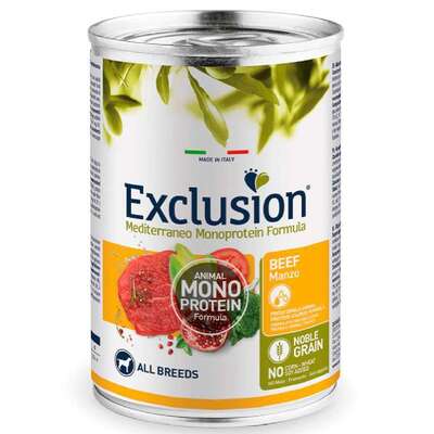 Корм влажный Exclusion Adult Beef All Breeds Консервированный монопротеиновый с говядиной для взрослых собак всех пород, 400 г