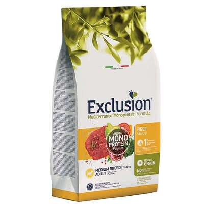 Корм сухой Exclusion Adult Beef Medium Breed Монопротеиновый с говядиной для взрослых собак средних пород, 3 кг