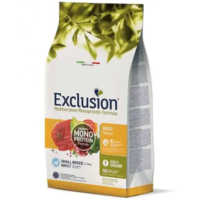 Корм сухий Exclusion Adult Beef Small Breed Монопротеїновий з яловичиною для дорослих собак дрібних порід, 500 г