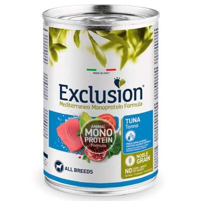 Корм влажный Exclusion Adult Tuna All Breeds Консервированный монопротеиновый с тунцем для взрослых собак всех пород, 400 г