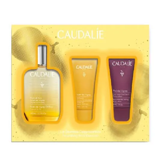 Набір Caudalie Soleil des Vignes (Гель для душу 30 мл, Лосьйон для тіла 30 мл, парфумована олія-еліксир для тіла 50 мл)