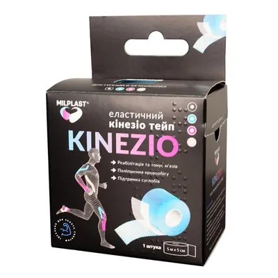 Кінезіо тейп Milplast Kinezio еластичний 5 см х 5 м, рожевий