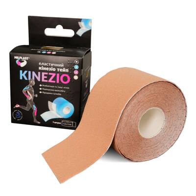 Кинезио тейп Milplast Kinezio эластичный 5 см х 5 м, бежевый