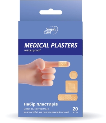 Набор пластырей Simply Care на полимерной основе, 20 штук