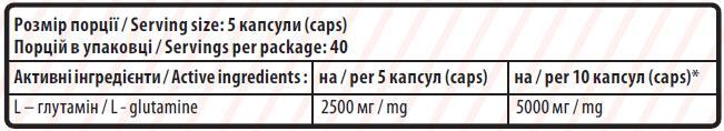 Амінокислота Sporter L-Glutamine капсули по 500 мг №200