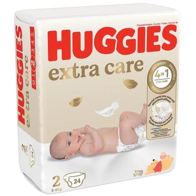 Підгузки Huggies Extra Care дитячі, розмір 2, 3-6 кг, 24 шт