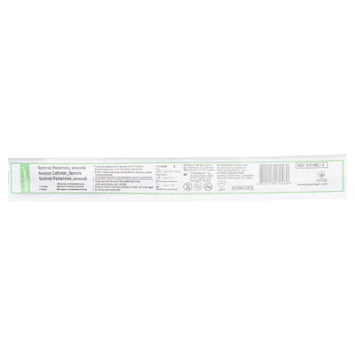 Катетер урологічний Medicare Nelaton Catheter female типу Нелатон жіночий, 6 Fr, салатовий, 1 штука