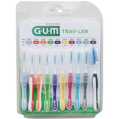 Набір інтердентальних щіток в асортименті GUM Trav-Ler 1699MB, 10 шт