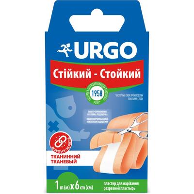 Пластырь медицинский Urgo Стойкий на тканевой основе, лента 1 м х 6 см, 1 штука