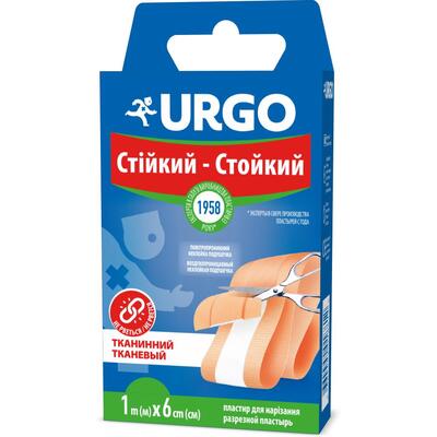 Пластырь медицинский Urgo Стойкий на тканевой основе, лента 1 м х 6 см, 1 штука