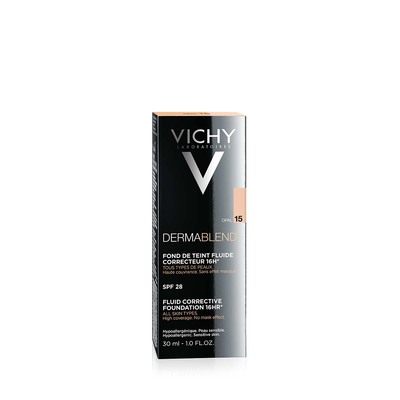 Тональный флюид Vichy Dermablend корректирующий, тон 15, SPF 28, 30 мл