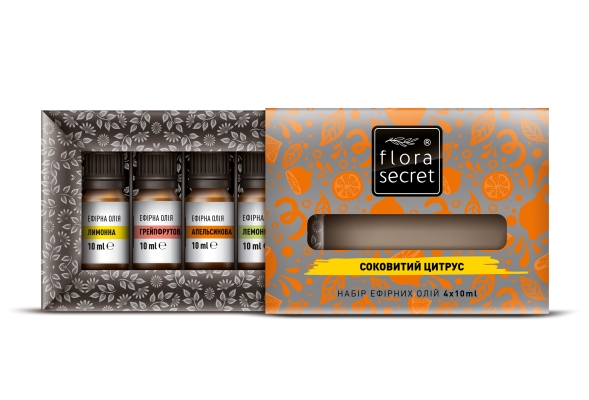 Набор эфирных масел Flora Secret Сочный цитрус, 4 флакона х 10 мл