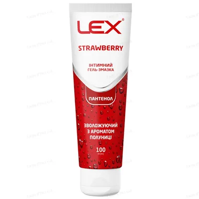 Гель-змазка інтимна Lex Strawberry зволожуючий з ароматом полуниці Гель-змазка інтимна Lex Strawberry зволожуючий з ароматом полуниці