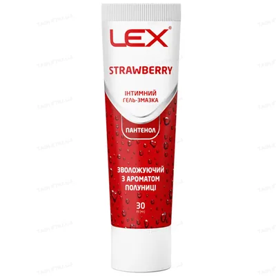 Гель-змазка інтимна Lex Strawberry зволожуючий з ароматом полуниці