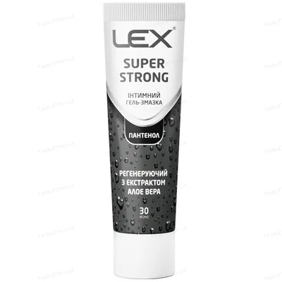 Гель-змазка інтимна Lex Super Strong регенеруючий з екстрактом алое вера та пантенолом, 30 мл