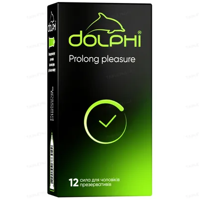 Презервативи латексні Dolphi Prolong pleasure анатомічні з анестетиком, 12 штук