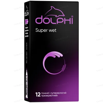 Презервативи латексні Dolphi Super Wet тонкі і супервологі, 12 штук