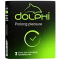 Презервативи латексні Dolphi Prolong pleasure анатомічні з анестетиком, 3 шт