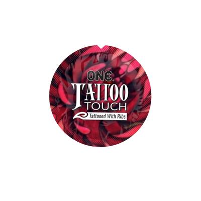 Презерватив ONE Tattoo Touch с текстурным рисунком красный, 1 штука