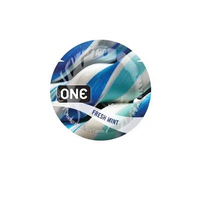 Презерватив ONE Flavor Waves Fresh Mint синій, 1 штука