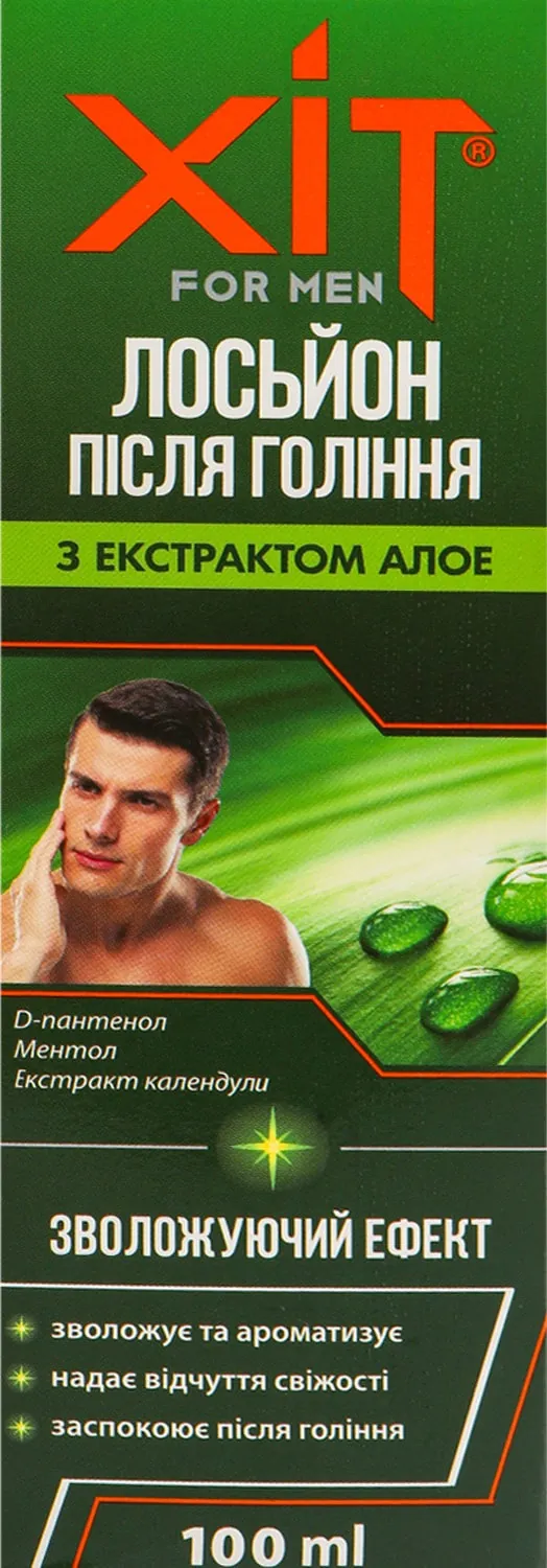 Лосьйон після гоління Хіт for men зволожуючий ефект з екстрактом алое, 100 мл