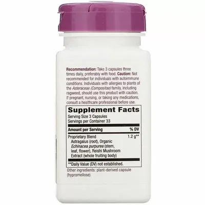 Ехінацея, астрагал та рейші Nature's Way Echinacea Astragalus & Reishi, 100 вегетаріанських капсул