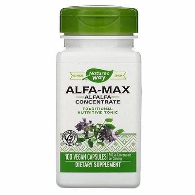 Люцерны концентрат Nature's Way Alfa-Max 840 мг, 100 вегетарианских капсул