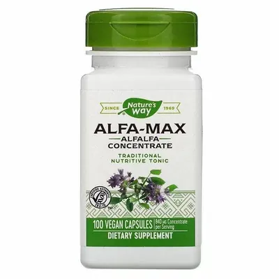 Люцерни концентрат Nature's Way Alfa-Max 840 мг, 100 вегетаріанських капсул