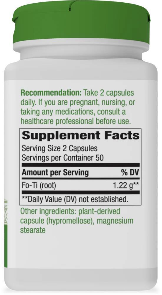 Горец многоцветковый Nature's Way Fo-Ti Root, 100 веганских капсул